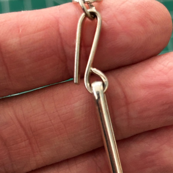 Artisan Gemstone Sterling Lightening Bolt Pendant Necklace Signed Final Price - Picture 5 of 6